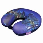 VIAGGI City Blue 3D Print U Shaped Memory Foam Travel Neck and Neck Pain Relief Comfortable Super Soft Orthopedic Cervical Pillows